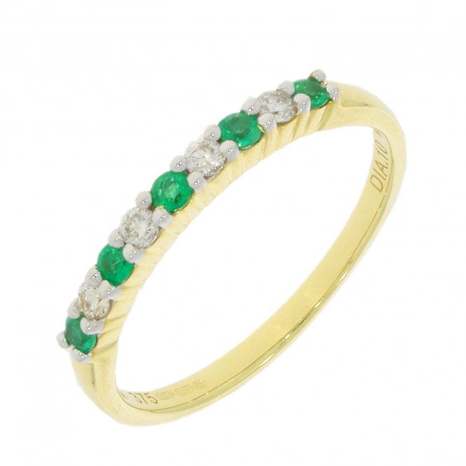 MCN Fine Jewellery Emerald & Diamond Half Eternity Ring