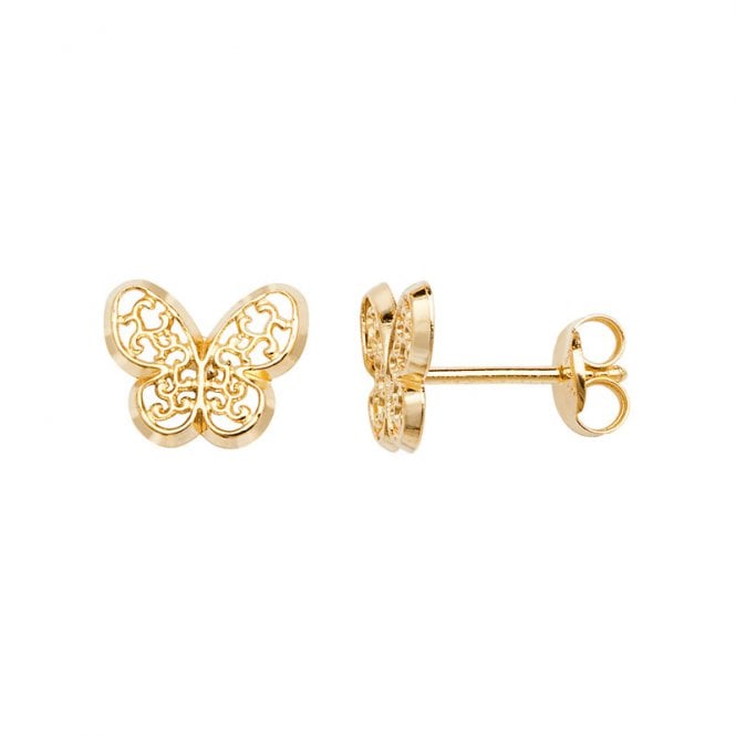 MCN Fine Jewellery Gold Butterfly Stud Earrings