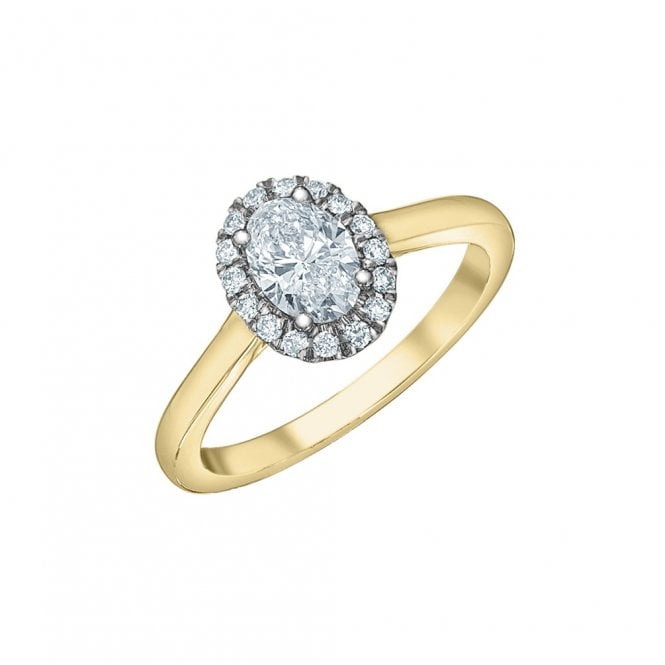 MCN Fine Jewellery 0.60CT Gold Oval Cluster Lab Grown Diamond Ring