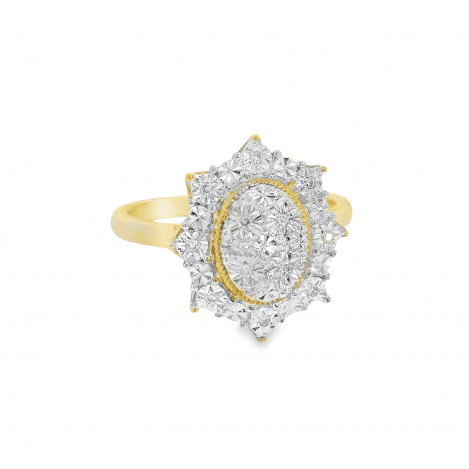 MCN Fine Jewellery 12 Stone Fancy Illusion Diamond Cluster Ring 82503
