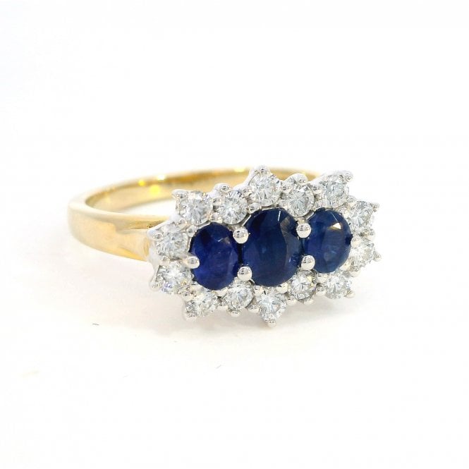MCN Fine Jewellery Sapphire & Diamond Triple Cluster Ring