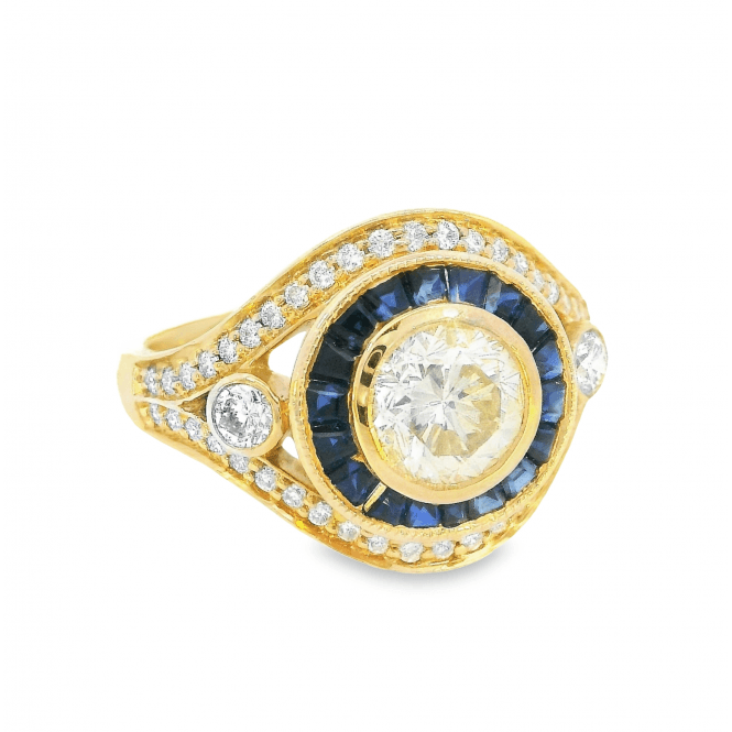 MCN Fine Jewellery Fancy Sapphire & Diamond Cluster Ring