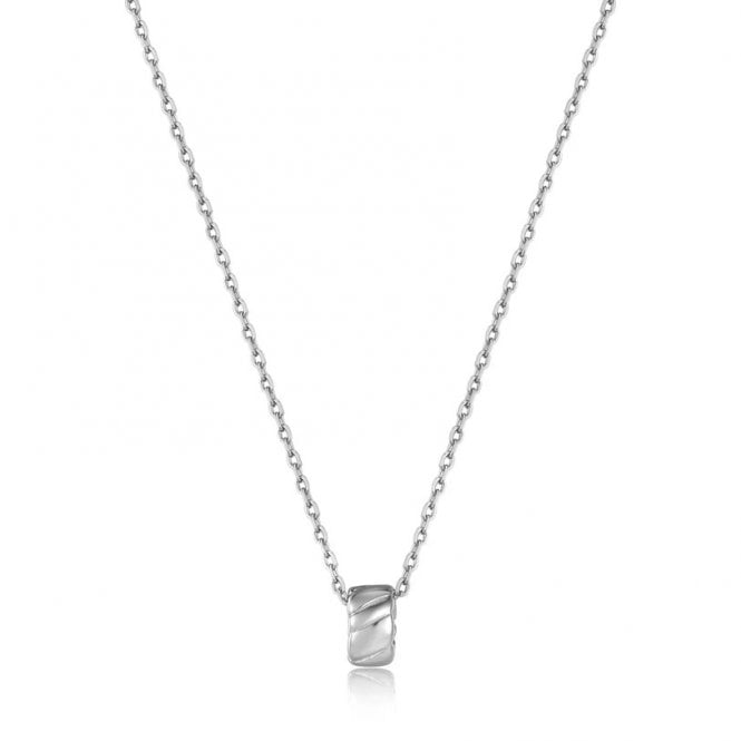 Ania Haie Silver Smooth Twist Pendant Necklace N038-03H