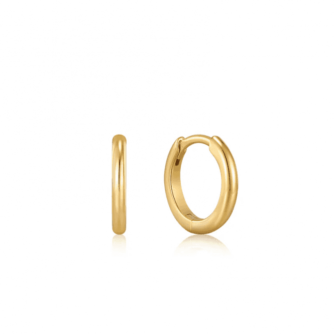 Ania Haie Gold Smooth Huggie Hoop Earrings E035-16G