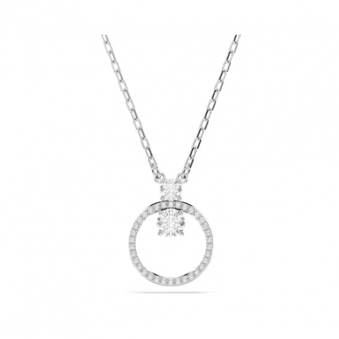 Swarovski Round Cut Rhodium Plated Constella Pendant 5692261