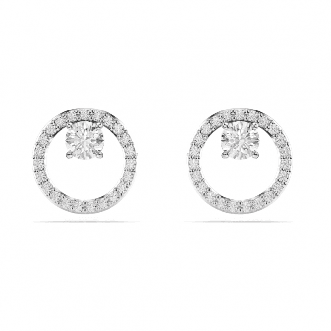 Swarovski Constella Rhodium Plated Stud Earrings 5692262