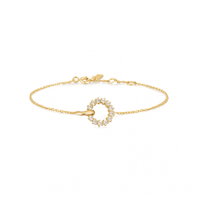 Ania Haie Gold Interlinked Circles Pavé Bracelet B056-01G