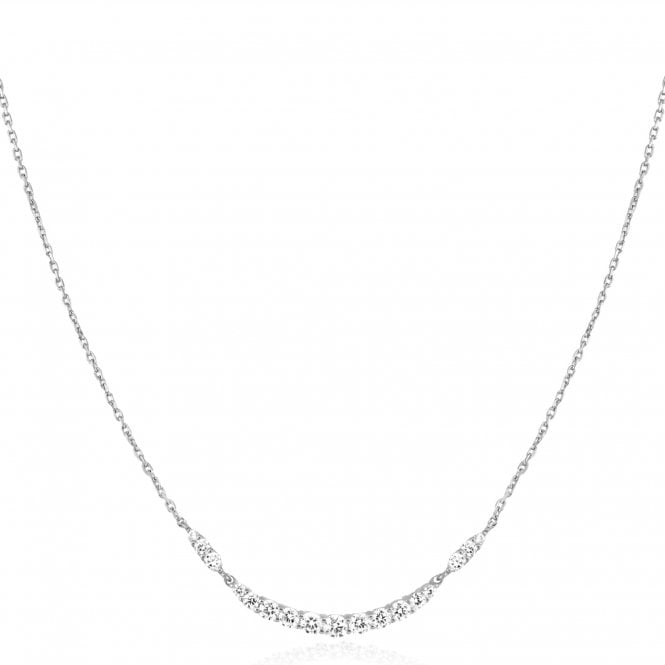 Ania Haie Silver Arc Pavé Necklace N056-02H