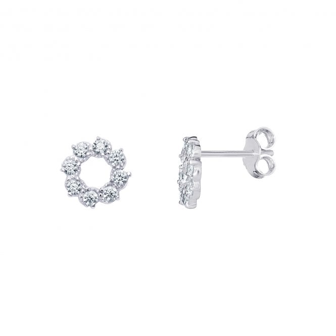 MCN Jewellery Cubic Zirconia Flower Stud Earrings SE503A