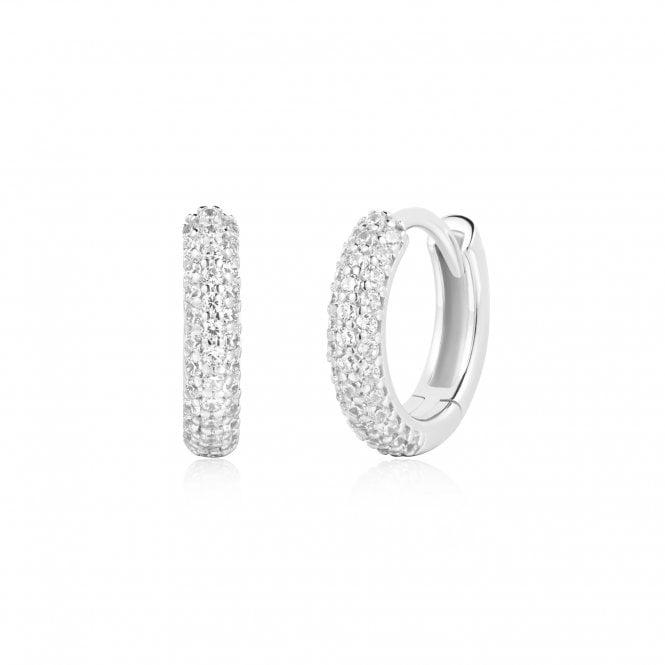 Ania Haie Silver Pavé Huggies E057-04H