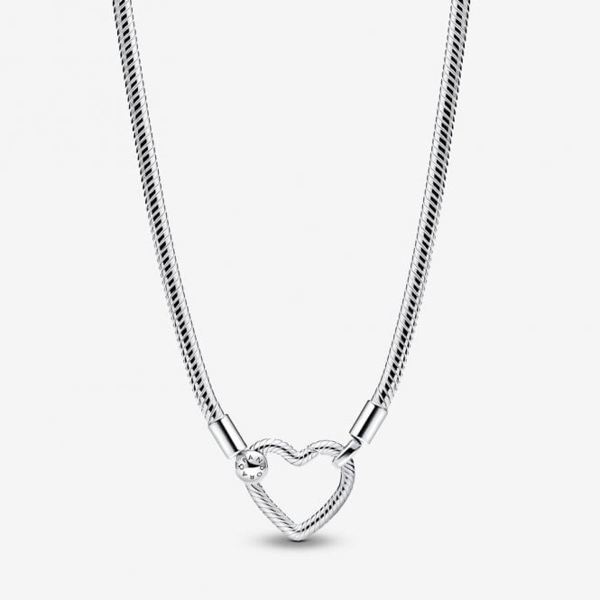 Pandora Heart Closure Snake Chain Necklace 393377C00