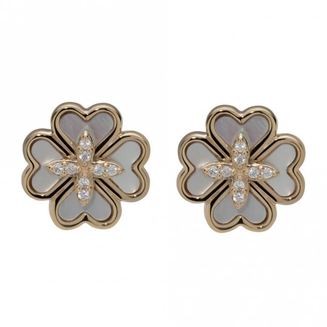 Unique Jewellery Unique & Co Gold Plated 4 Leaf Clover Stud Earrings ME-931GO