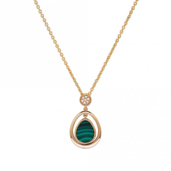Unique Jewellery Unique & Co Gold-plated Malachite Drop Necklace MK-879