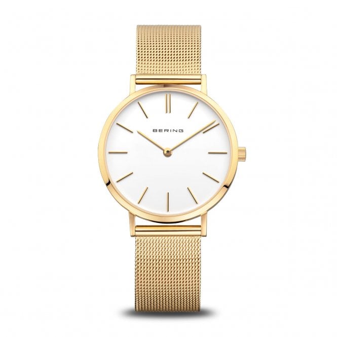 Bering Classic Polished Gold Round Ladies Watch 14134-331