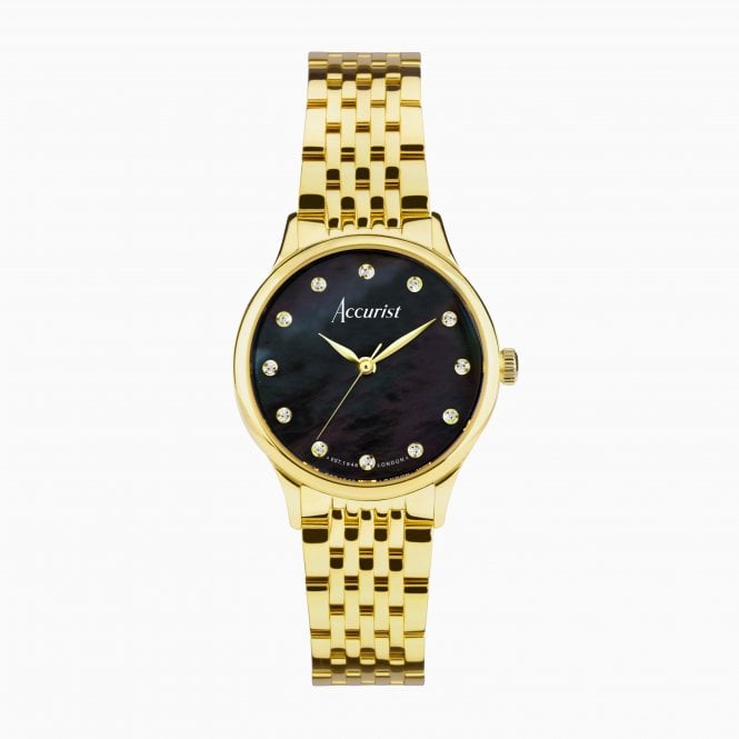 Accurist Watches Accurist Dress Diamond Black Mother of Pearl Dial 77004