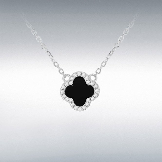MCN Jewellery Clover Black Agate Pendant