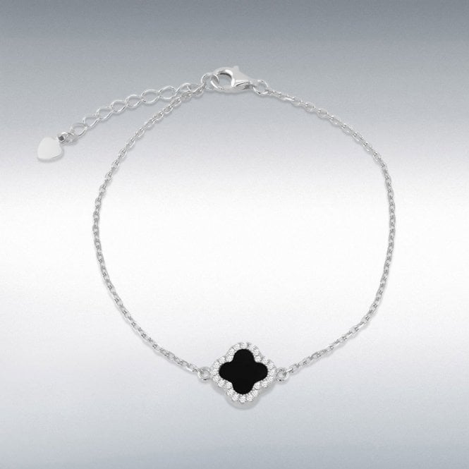 MCN Jewellery Clover Black Agate Bracelet