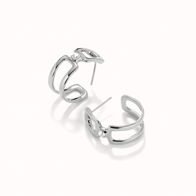 UNOde50 Ser Indomable Silver Plated Double Hoops PEN0971