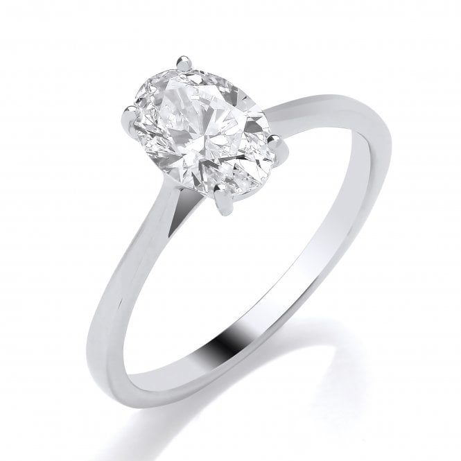 MCN Fine Jewellery White Gold Oval Cut Lab Grown Diamond 0.50CT Solitaire Ring