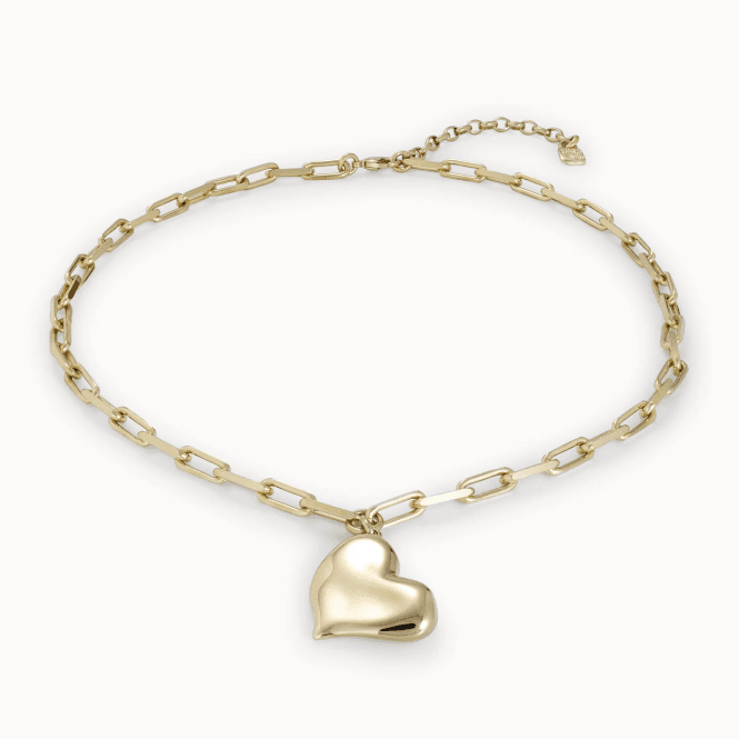 UNOde50 Gold Plated Heartbeat Necklace 1669