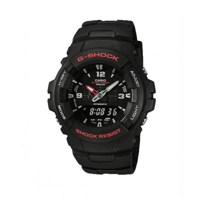 Casio G-Shock G-Shock Black and Red Watch G-100-1BVMUR