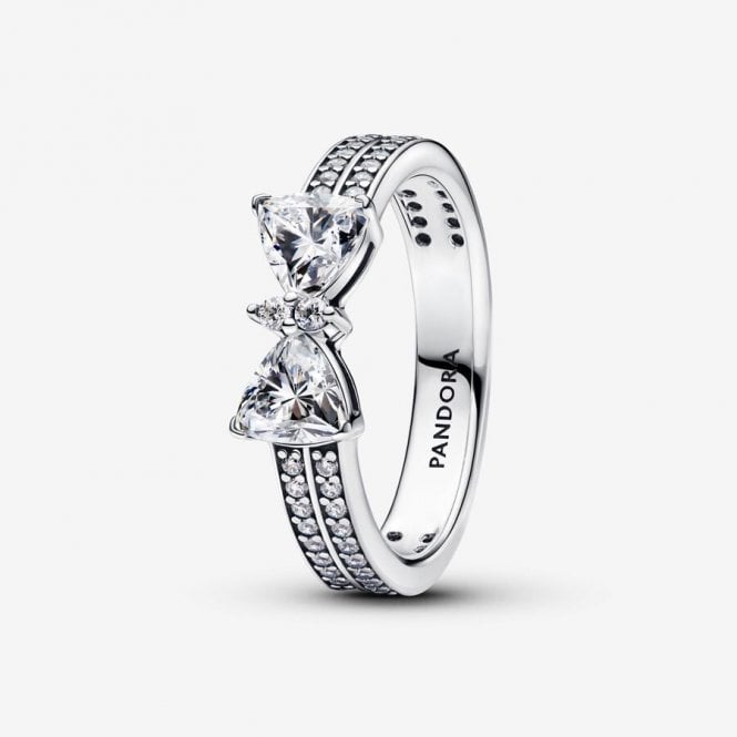 Pandora Sparkling Bow Double-row Ring 193552C01,