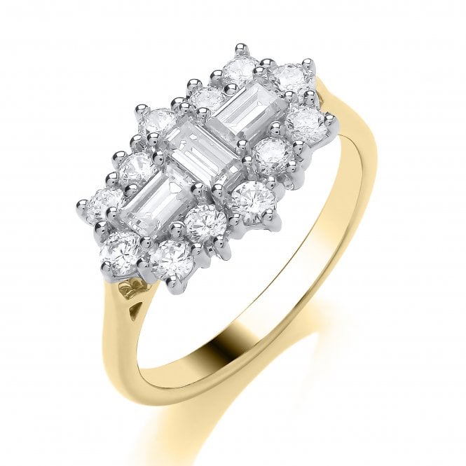 MCN Fine Jewellery Diamond Cluster & Baguette Cut Ring