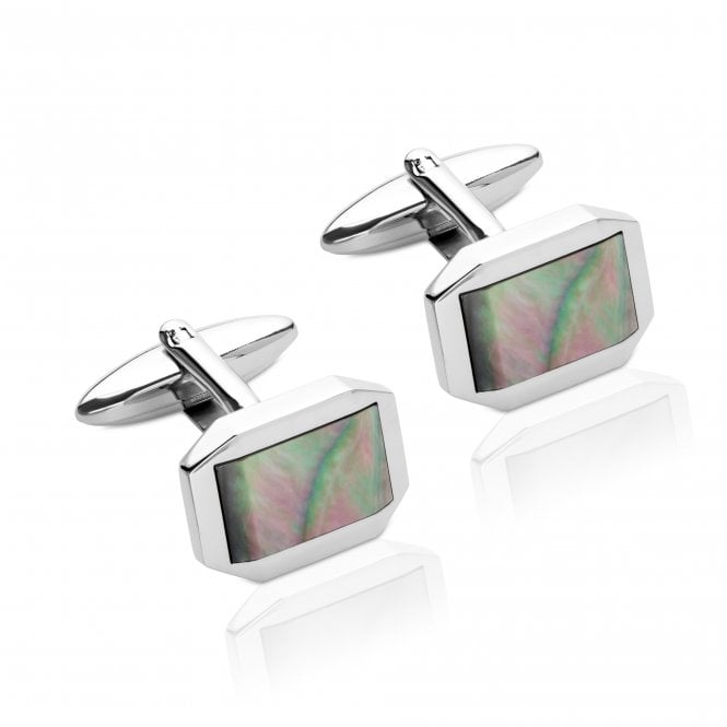 Unique Jewellery Unique & Co Mother of Pearl Steel Cufflinks QC-285