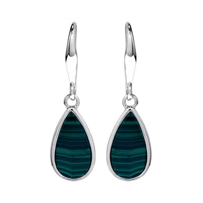 Unique Jewellery Unique & Co Pear Malachite Drop Earrings ME-907