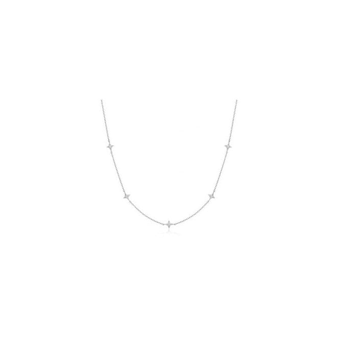 Ania Haie Silver Sparkling Star Station Necklace N064-04H