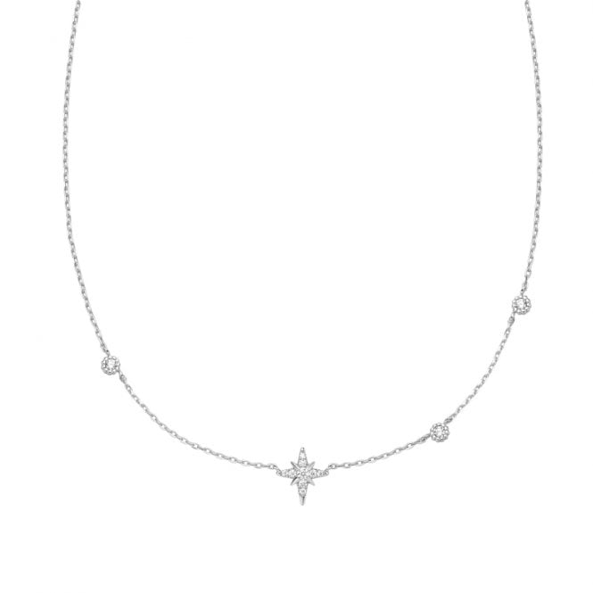 Ania Haie Silver Star Cubic Zirconia Station Necklace N065-02H