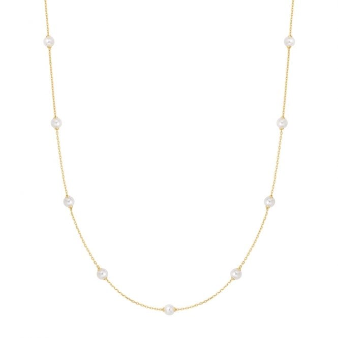 Ania Haie Gold Shell Pearl Station Chain Necklace N065-03G