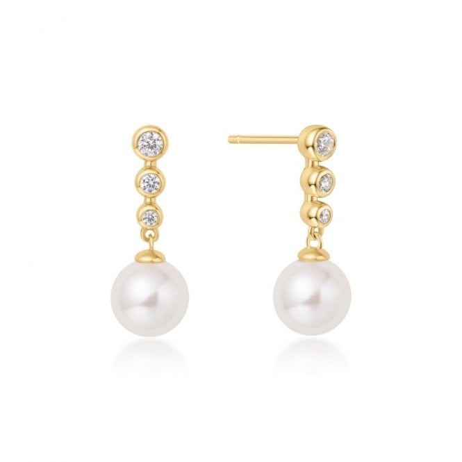Ania Haie Gold Tennis Beaded Stone Pearl Earrings E065-03G