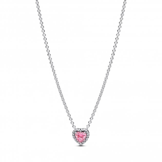 Pandora Pink Elevated Heart Necklace 398425C02-45