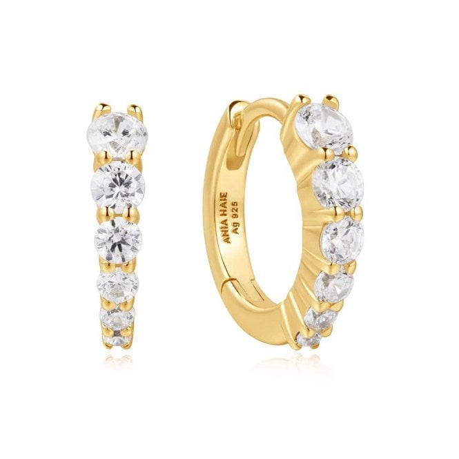 Ania Haie Gold Gradient Pavé Huggies Earrings E061-06G