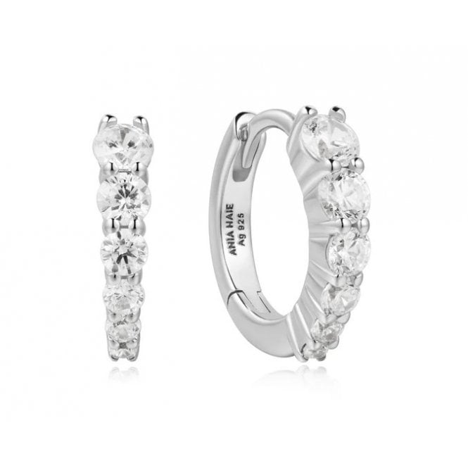 Ania Haie Silver Gradient Pavé Huggies Earrings E061-06H