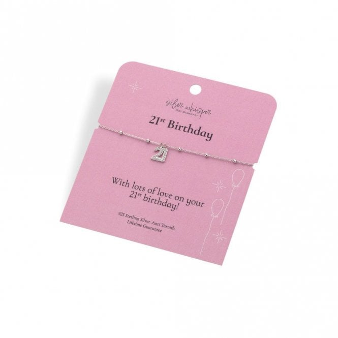 SILVER WHISPER BY HD Hot Diamonds 21st Birthday Bracelet