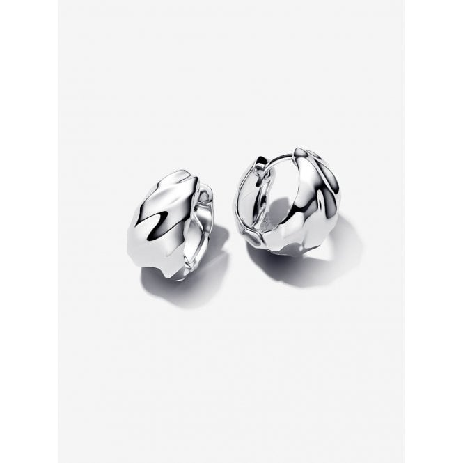 Pandora Rippled Small Hoop Earrings 293874C00