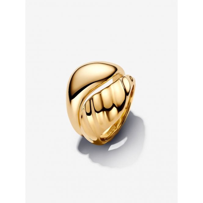 Pandora Rippled Stacking Ring 163832C00-50