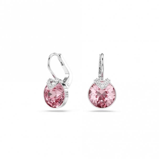 Swarovski Bella V Round Cut Pink Crystal Drop Earrings 5734235