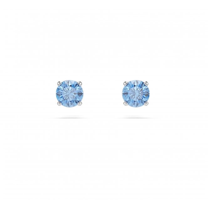 Swarovski Stilla Round Cut Blue Crystal Stud Earrings 5734250
