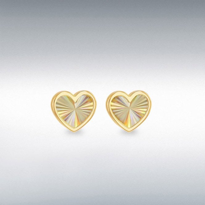 MCN Fine Jewellery Ibb 9ct Yellow Gold Rainbow Heart Stud Earrings 1.55.9538