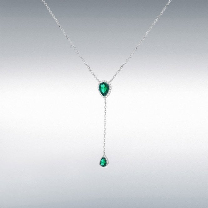 MCN Jewellery Ibb Green and White Teardrop Necklace 8.13.8230