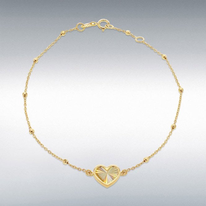 MCN Fine Jewellery Ibb 9ct Yellow Gold Rainbow Heart Adjustable Bracelet1.29.3342