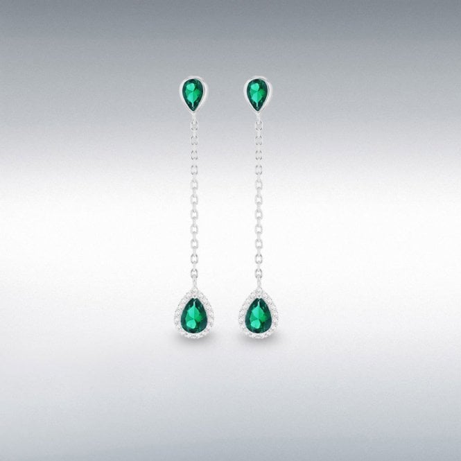 MCN Jewellery Ibb Sterling Silver Rhodium Plated Green and White 8.57.0062