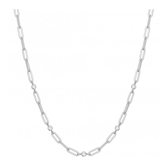 Ania Haie Silver Bezel Station Clip Chain Necklace N069-07H