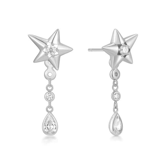 Ania Haie Silver Sparkling Star Drop Stud Earrings E066-07H