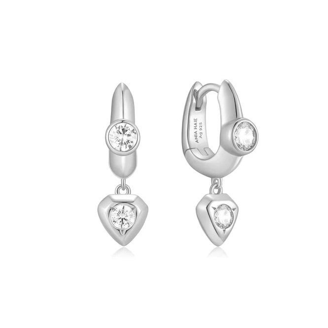 Ania Haie Silver U-Shaped Drop Huggie Hoop Earrings E067-07H