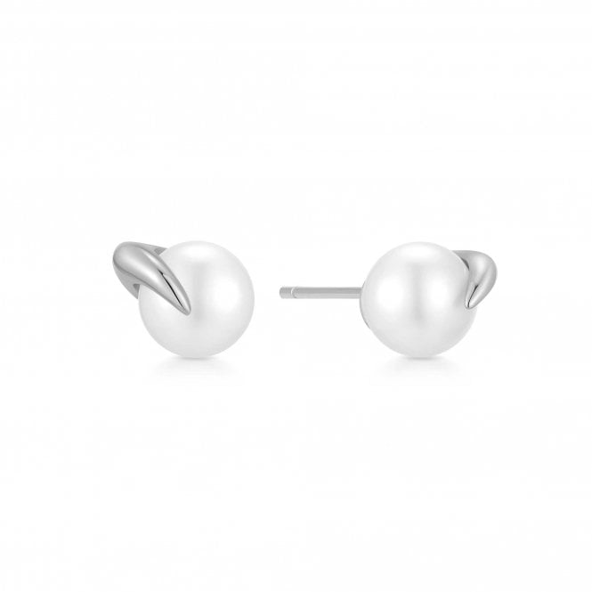 Ania Haie Silver Pearl Claw Stud Earrings E069-01H