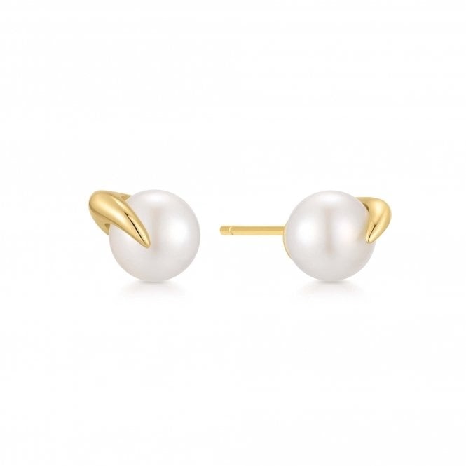 Ania Haie Gold Pearl Claw Stud Earrings E069-01G
